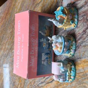 Mini Bunny Train Figurine Easter